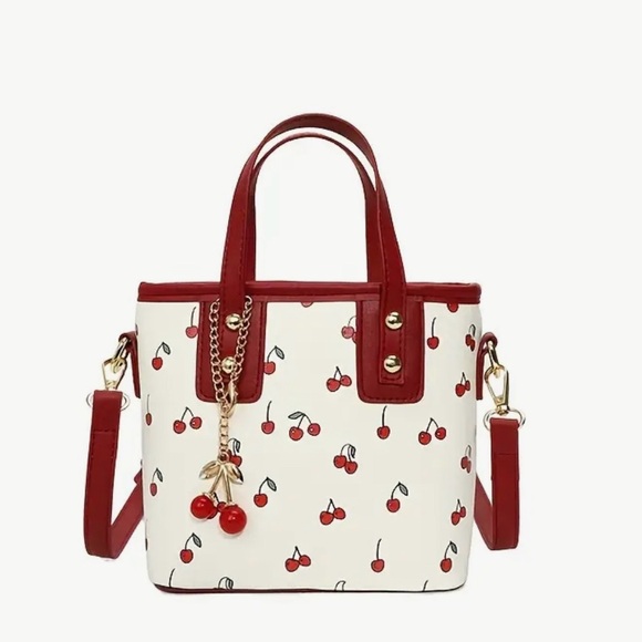 Handbags - Cherry Print Small Tote/Crossbody Bag - New